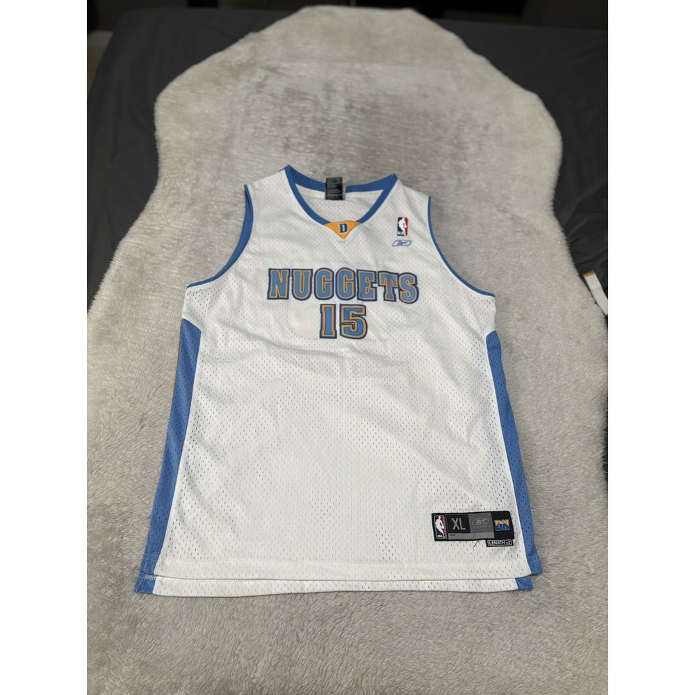 Carmelo Anthony Jersey Youth XL Denver‎ Nuggets Reebok Authentics +2 White